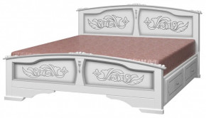 ЕЛЕНА Кровать из массива 1400 (Белый жемчуг) с 2-мя ящиками в Нижнем Тагиле - nizhnij-tagil.germes-mebel.ru | фото